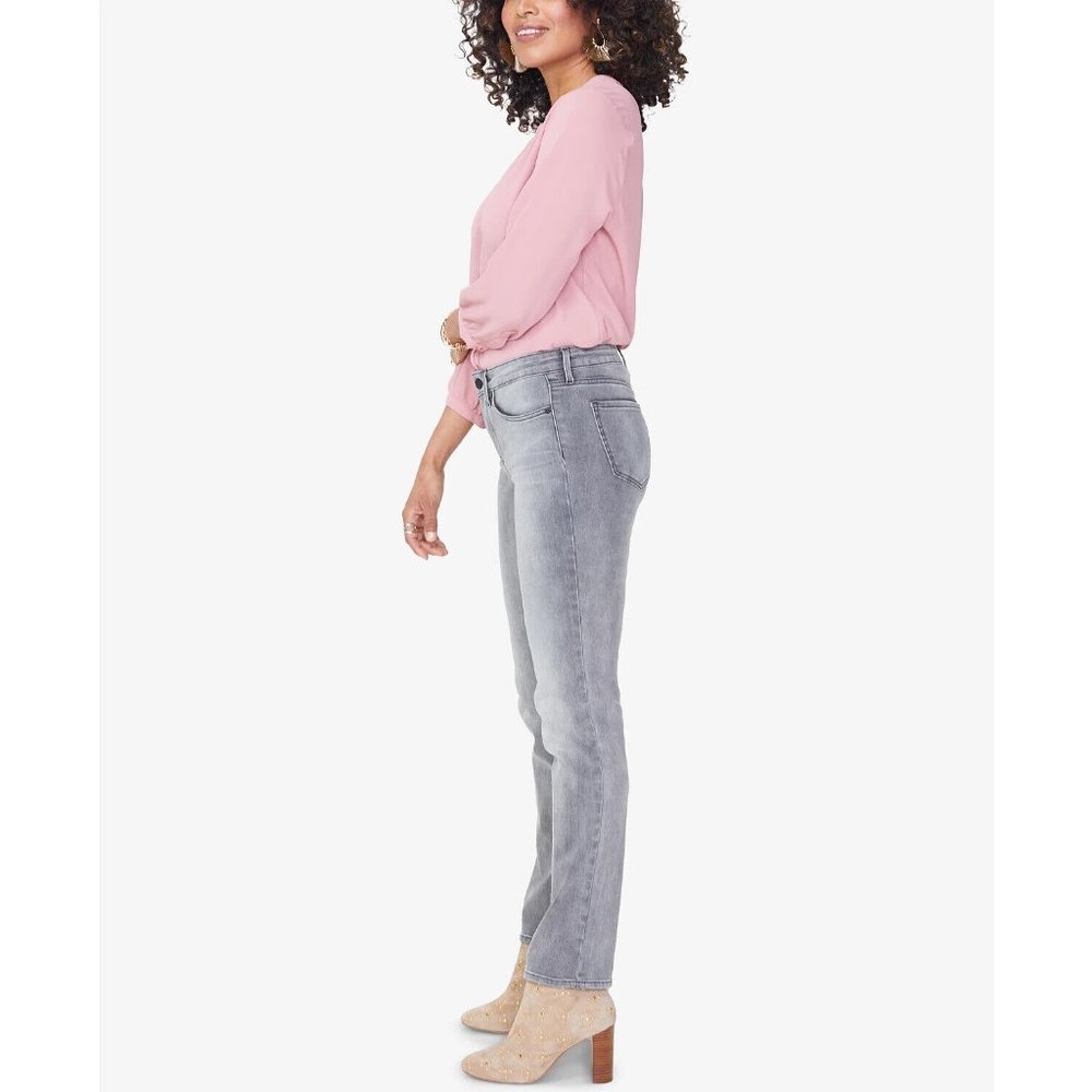 NYDJ Sheri Women's Pull-on Slim Leg 5-Pocket Jeans Tahoma Grey Size 0 MSRP $119 - Picture 2 of 7